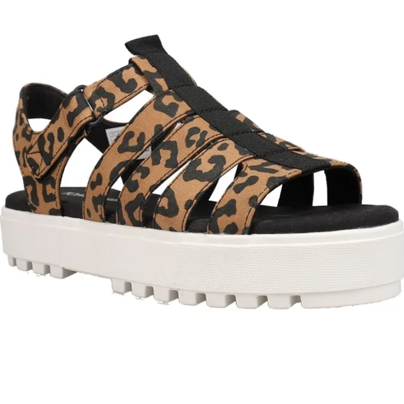 Toms Leopard Print Platform Sandals 6.5 - Picture 1 of 8